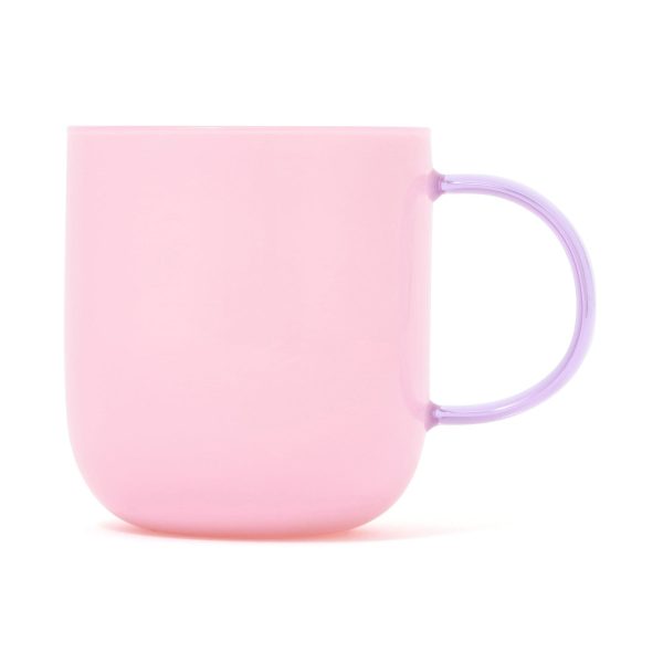 Milky White Heat-Resistant Glass Mug Pink - Image 2
