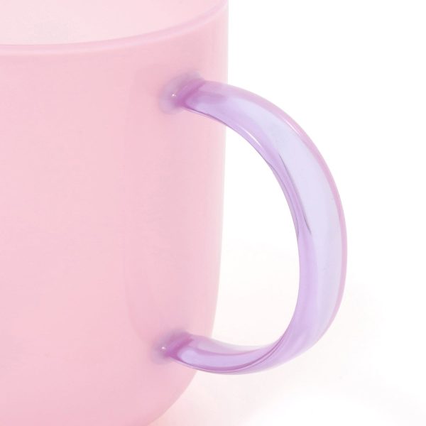 Milky White Heat-Resistant Glass Mug Pink - Image 4