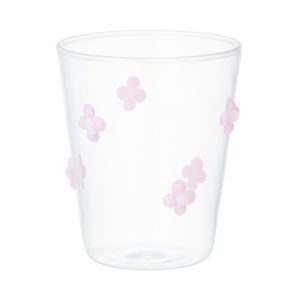 Flower Glass Tumbler Pink