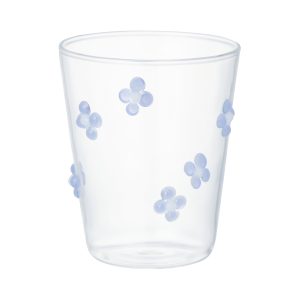Flower Glass Tumbler Purple