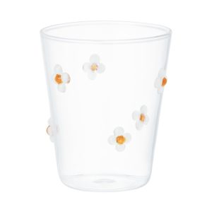 Flower Glass Tumbler White