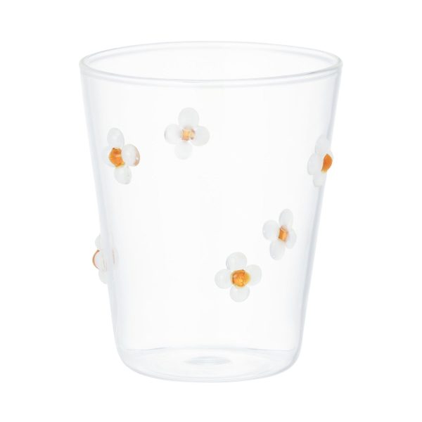 Flower Glass Tumbler White