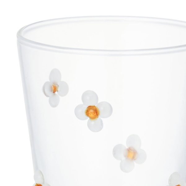 Flower Glass Tumbler White - Image 3