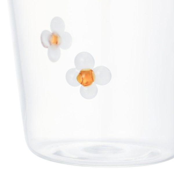 Flower Glass Tumbler White - Image 4