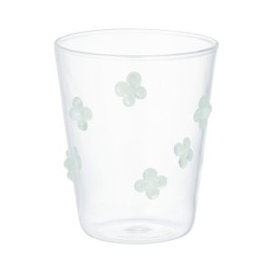 Flower Glass Tumbler Green